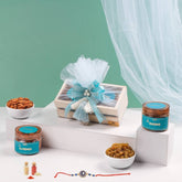 रक्षा बंधन के लिए प्रीमियम गिफ्ट हैम्पर्स, 400 ग्राम कुल सामग्री