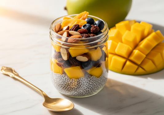 Mango chia pudding with dry fruits — Sindhi Dry Fruits