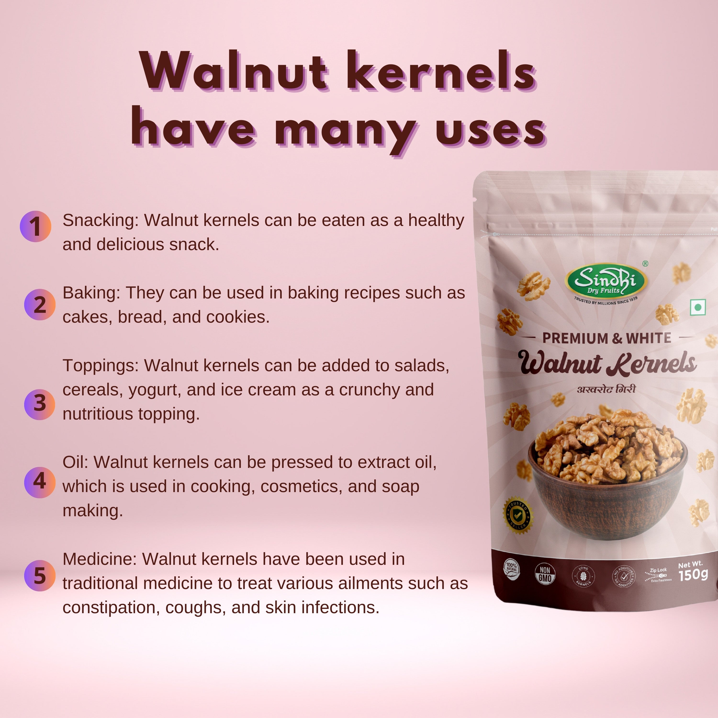 Walnut Kernels, Premium Pack 150g