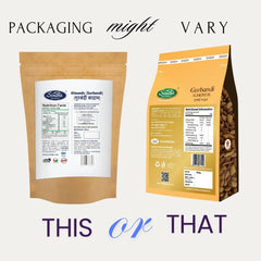 Gurbandi Badam 500g pack back view with nutrition facts