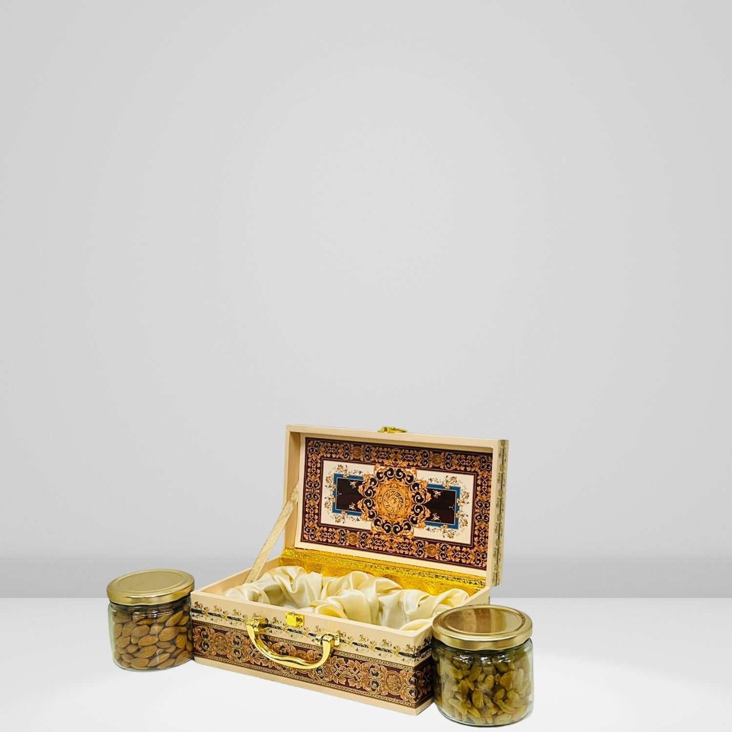Gift Box With 2 Premium Dry Fruits in Glass Jars