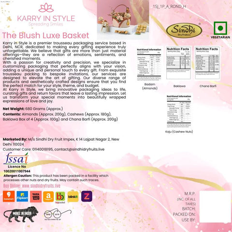 The Blush Luxe Basket, 680g Net Contents