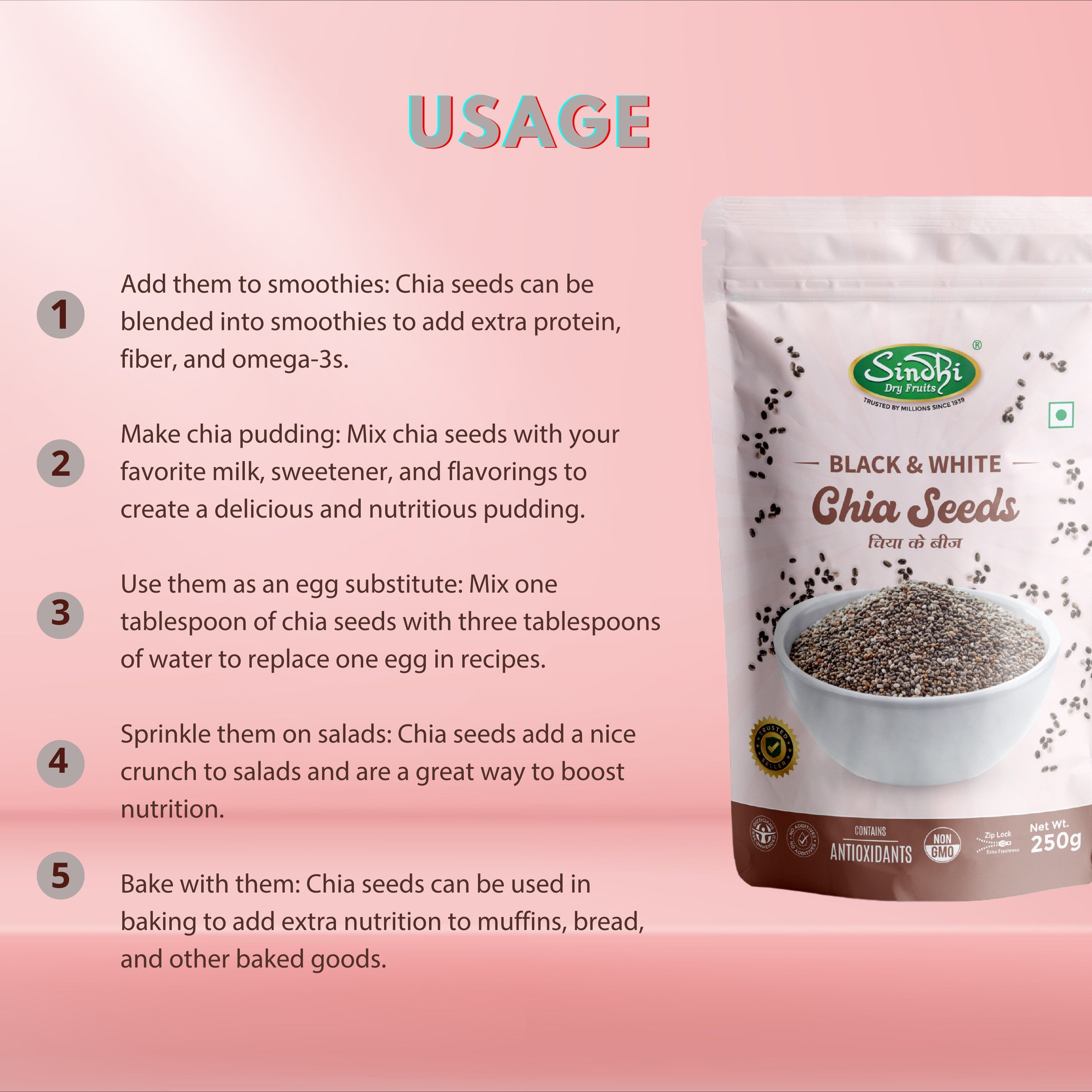 Chia Seeds, Premium Pack 250g