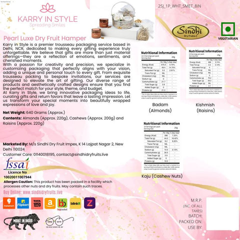 Premium Gift Hampers for Raksha Bandhan, 640g Net Contents