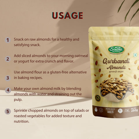Gulbandi Almonds, Premium Pack 250g