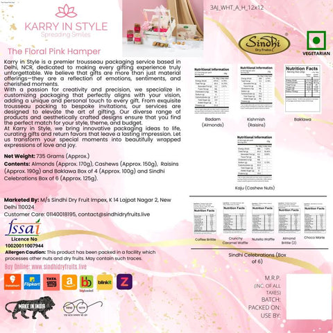 The Floral Pink Hamper, 740g Net contents