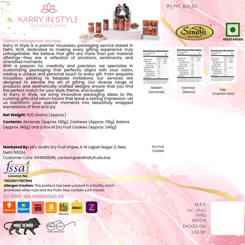 Golden Indulgence Hamper 840g Net Contents