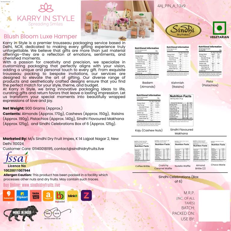 Blush Bloom Luxe Hamper, 900g Net Contents
