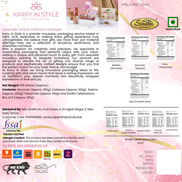 Lavender Grace Premium Hamper, 800g Net Contents