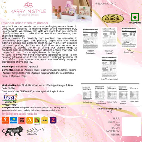 Lavender Grace Premium Hamper, 800g Net Contents
