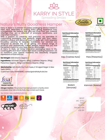 Nature's Nutty goodness Hamper, 1 Kg Net contents