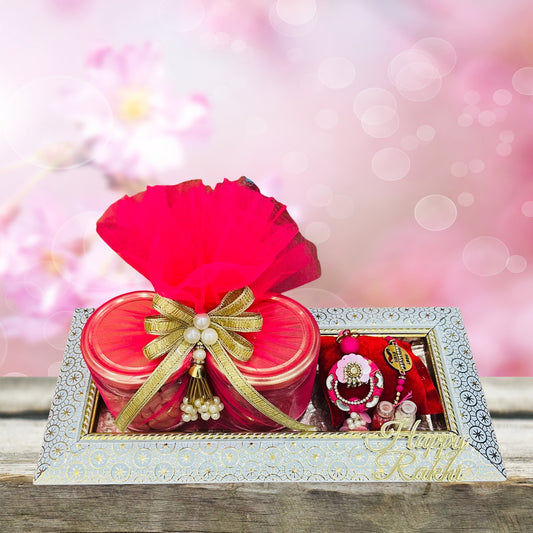 Dry Fruits and Rakhi in a Tray Combo 2000