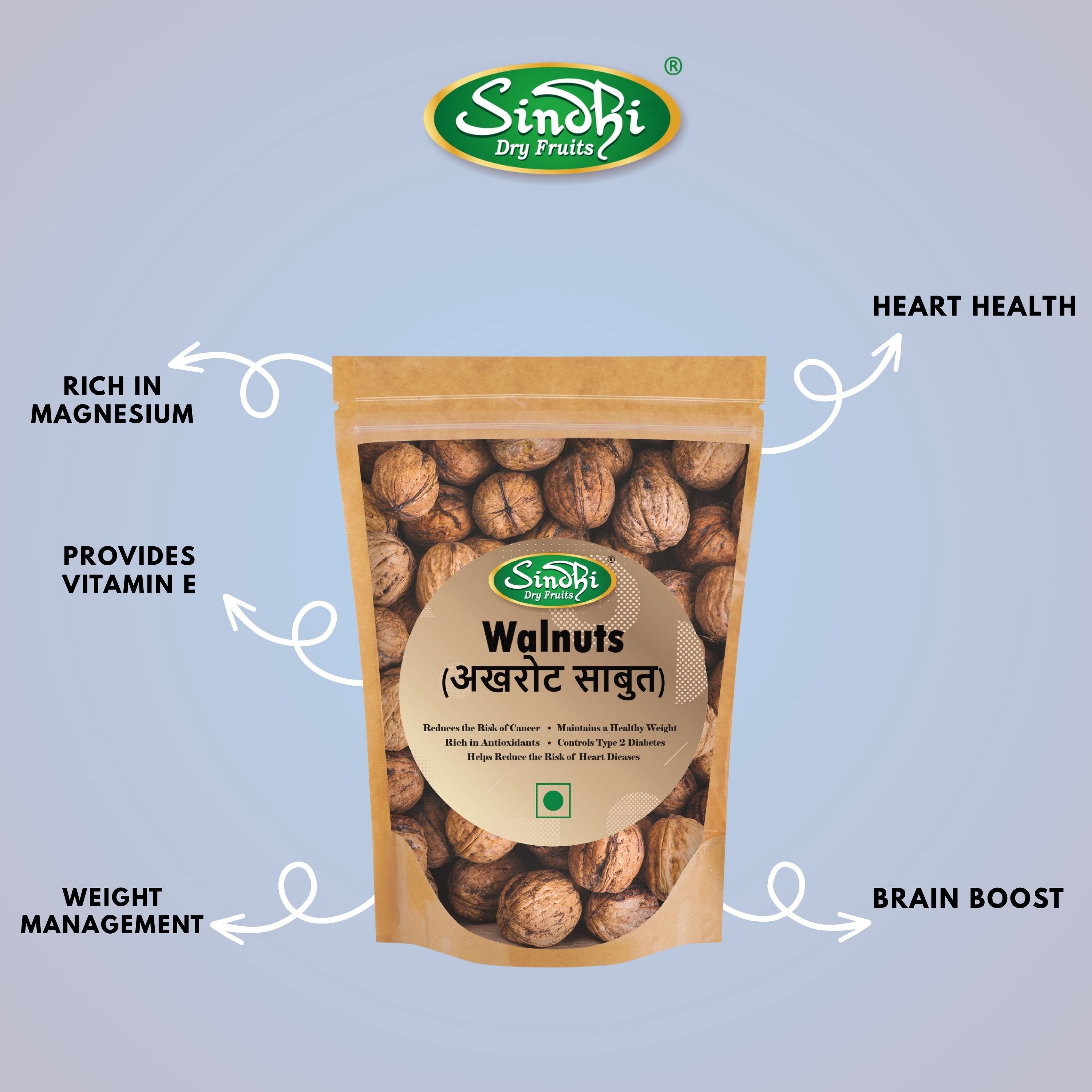 Walnuts Whole, Akhrot Saboot, Premium Pack
