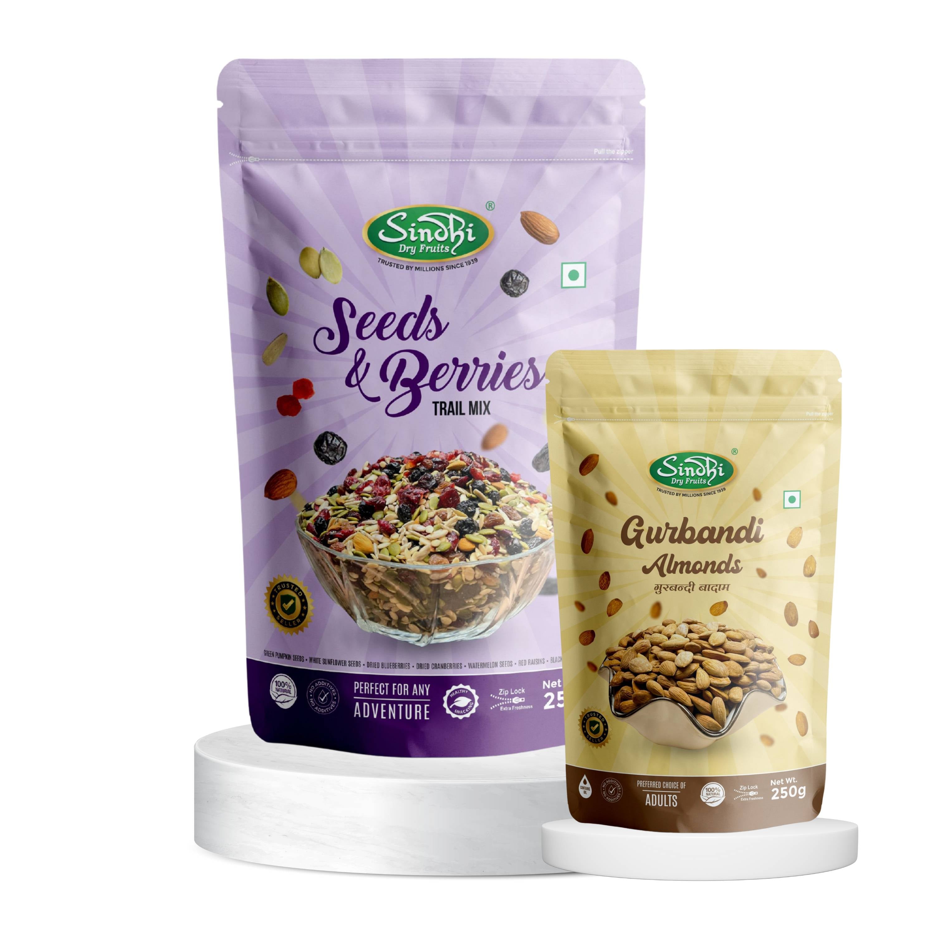 Premium Seeds & Almonds Combo – Mixed Seeds with Gurbandi Badam, 500g