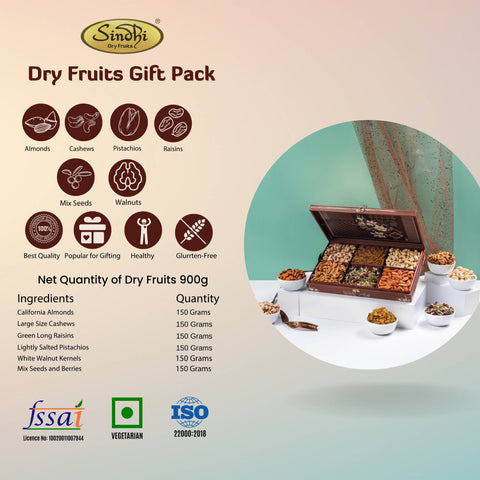 Grand Six-Delight Nut & Berry Gift Box, 900g Net Contents