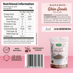 Fitness Pair Pack, Chia Seeds 250g and California Almonds 250g, Omega-3 Protein Boost for Smoothies, 500g, Pack of 2