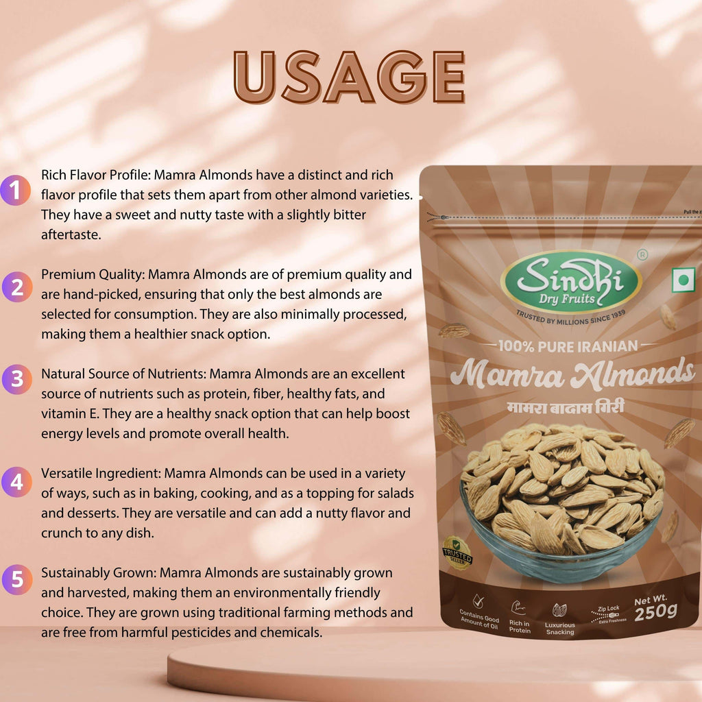 Premium Mamra Badam – Crunchy Iranian Almonds, Light & Brain-Boosting