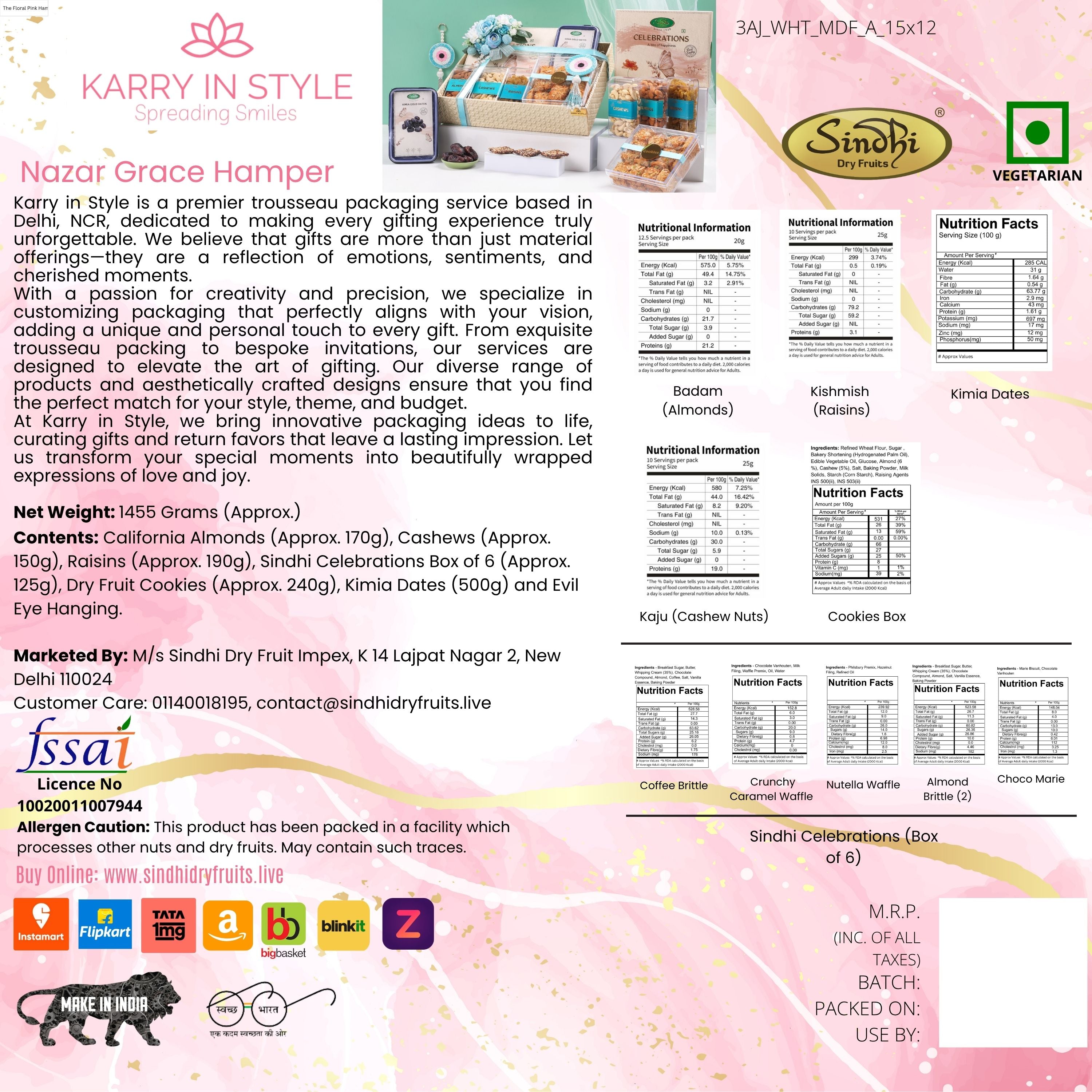 Premium Gift Hamper, 1455g Net Contents