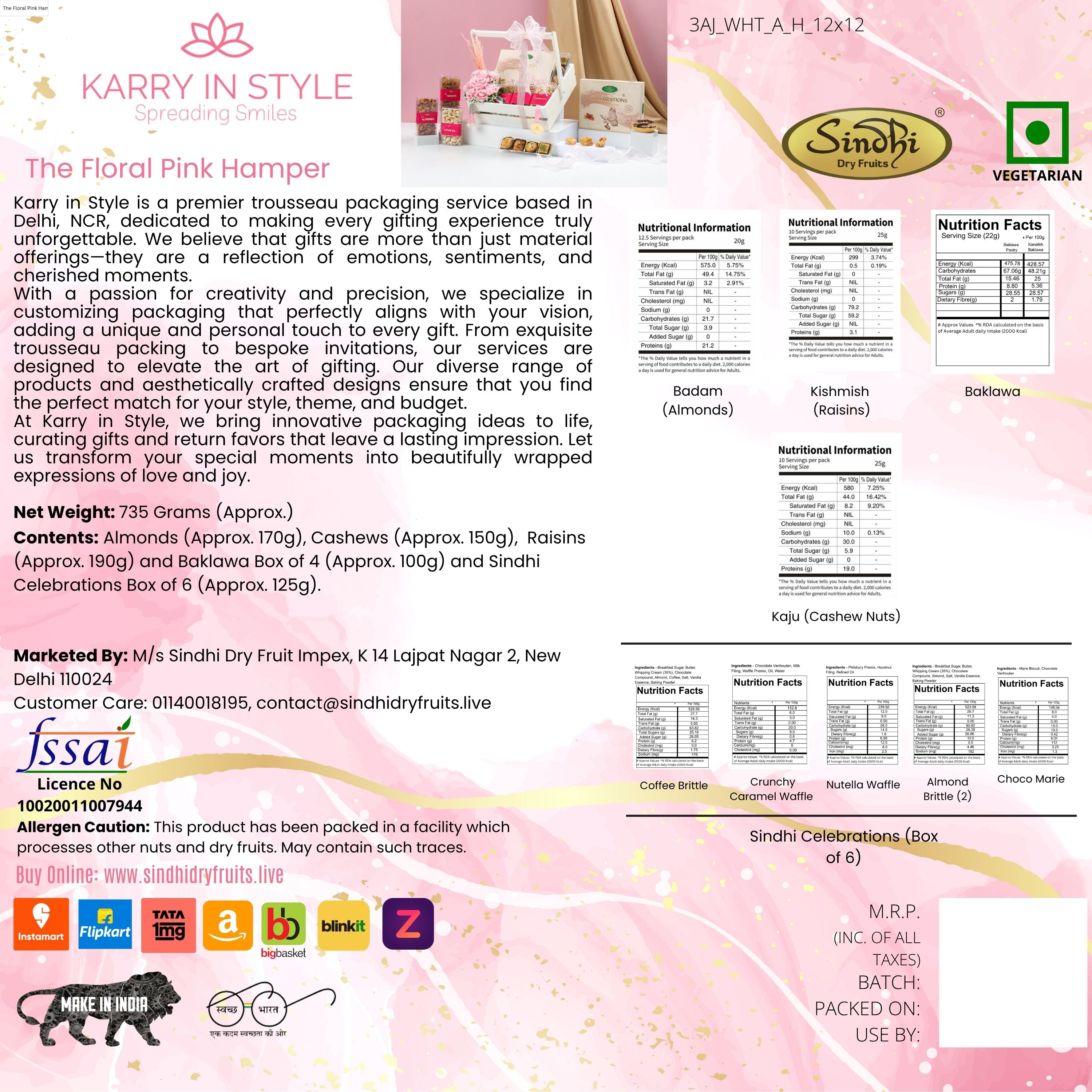 Premium Gift Hamper, 735g Net Contents