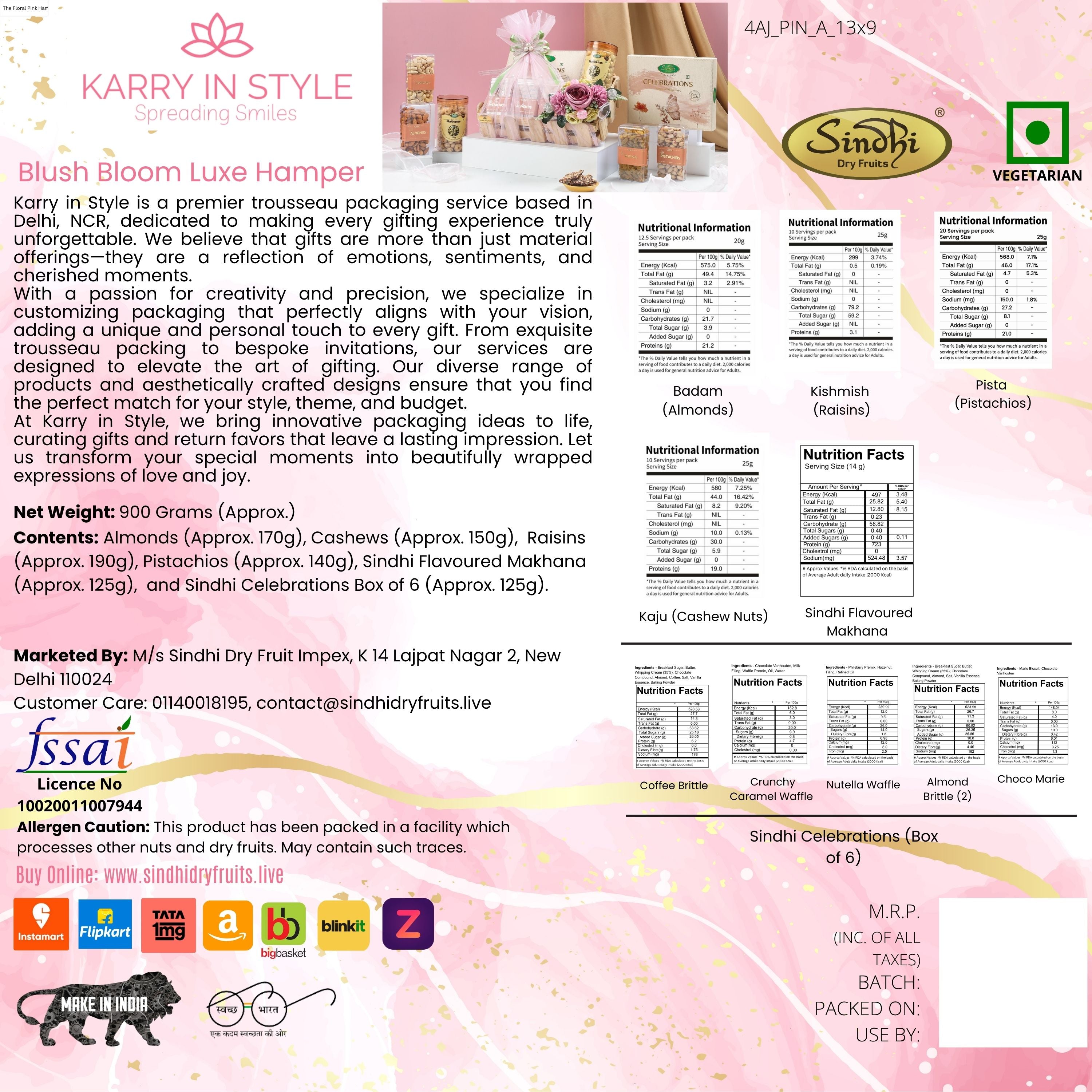 Premium Gift Hamper, 900g Net Contents