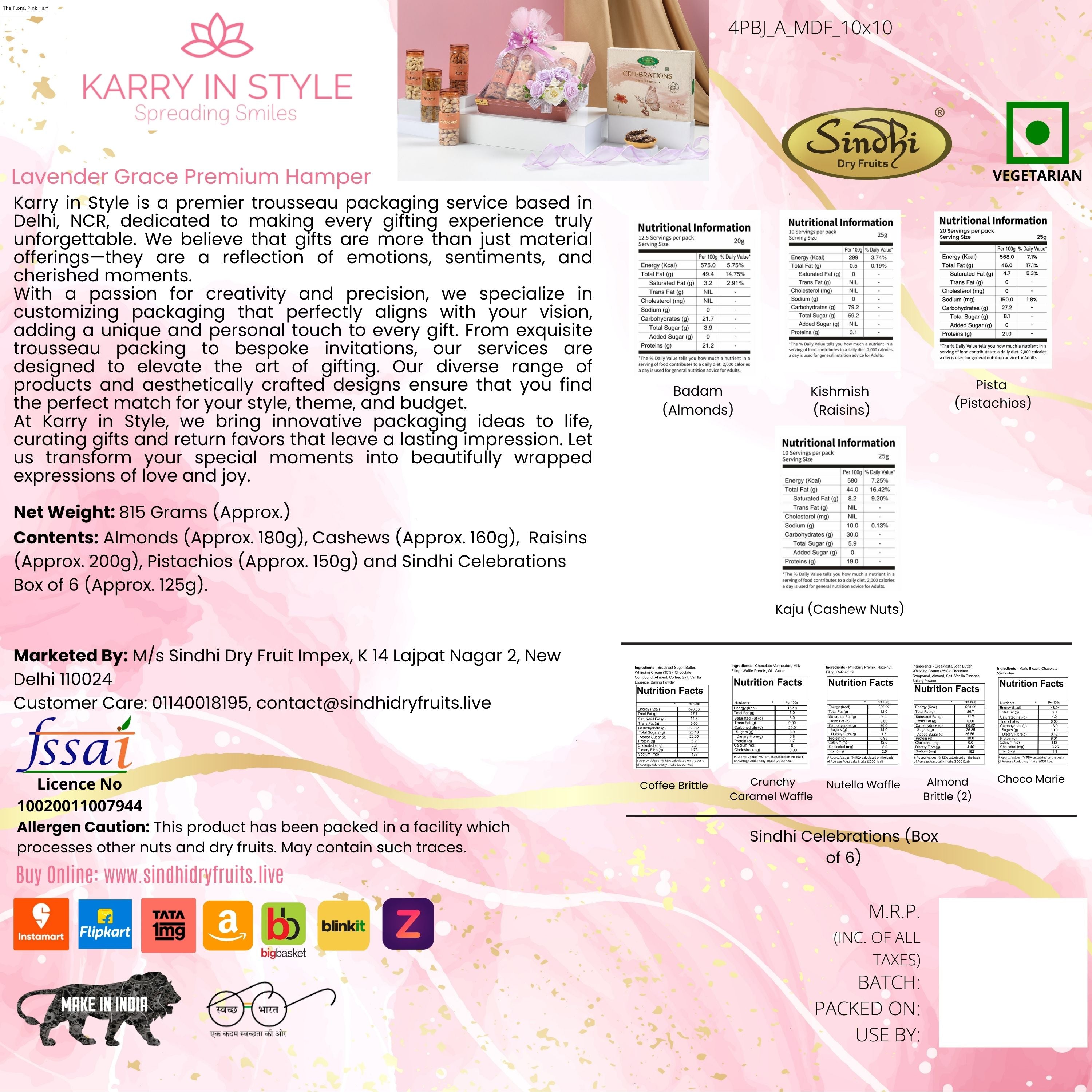 Premium Gift Hamper, 815g Net Contents