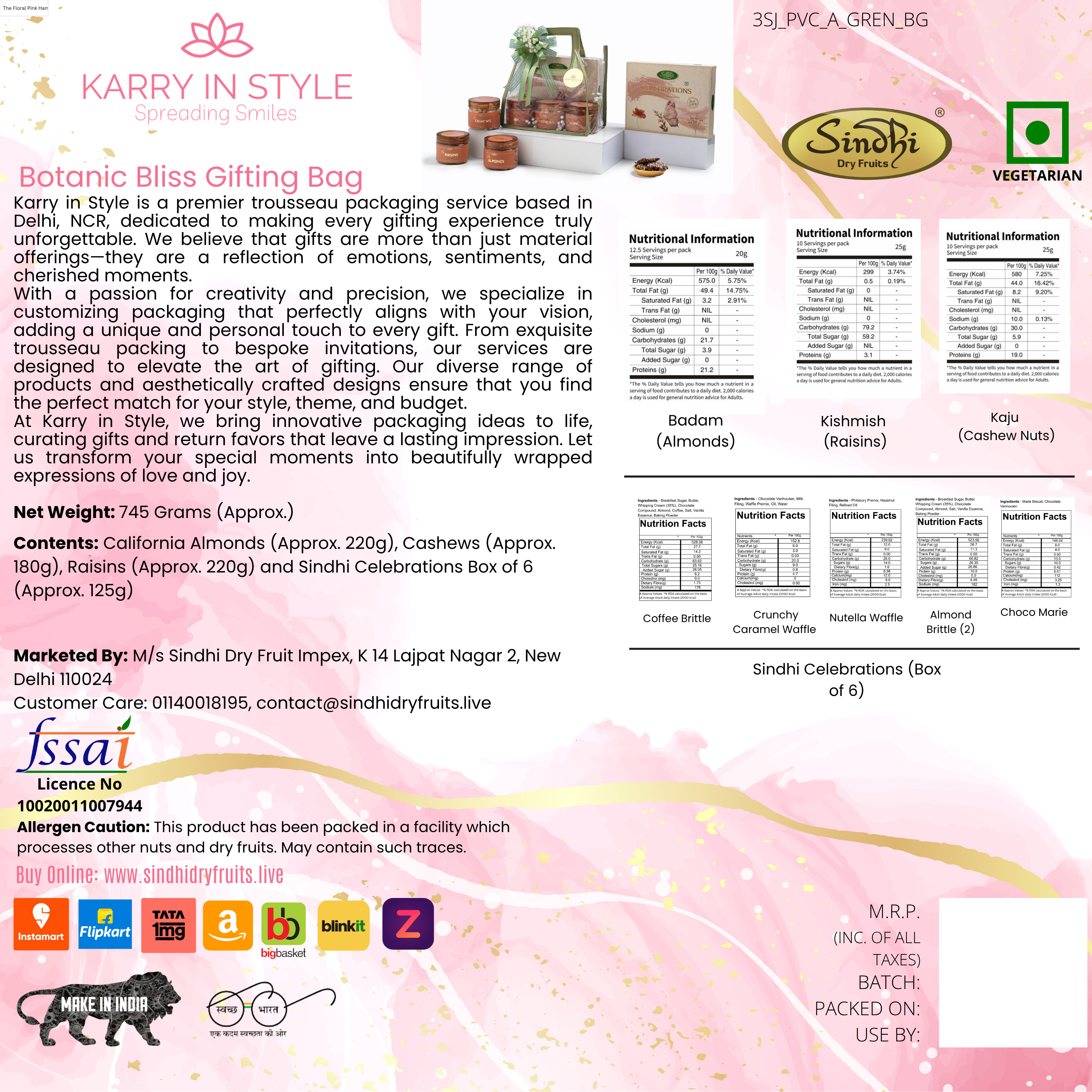 Premium Gift Hamper, 745g Net Contents