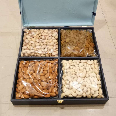 Dry Fruits In an MDF Box, 1 Kg Net Contents - Sindhi Dry Fruits