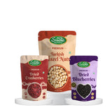 Nutri-Berry Shot, Dried Cranberries100g and Dried Blueberries100g and Hazelnuts100g, Total 300g Pack of 3