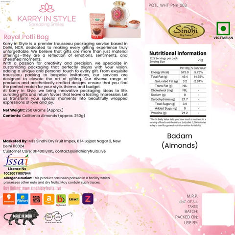 Royal Potli Bag, 250g Net Contents
