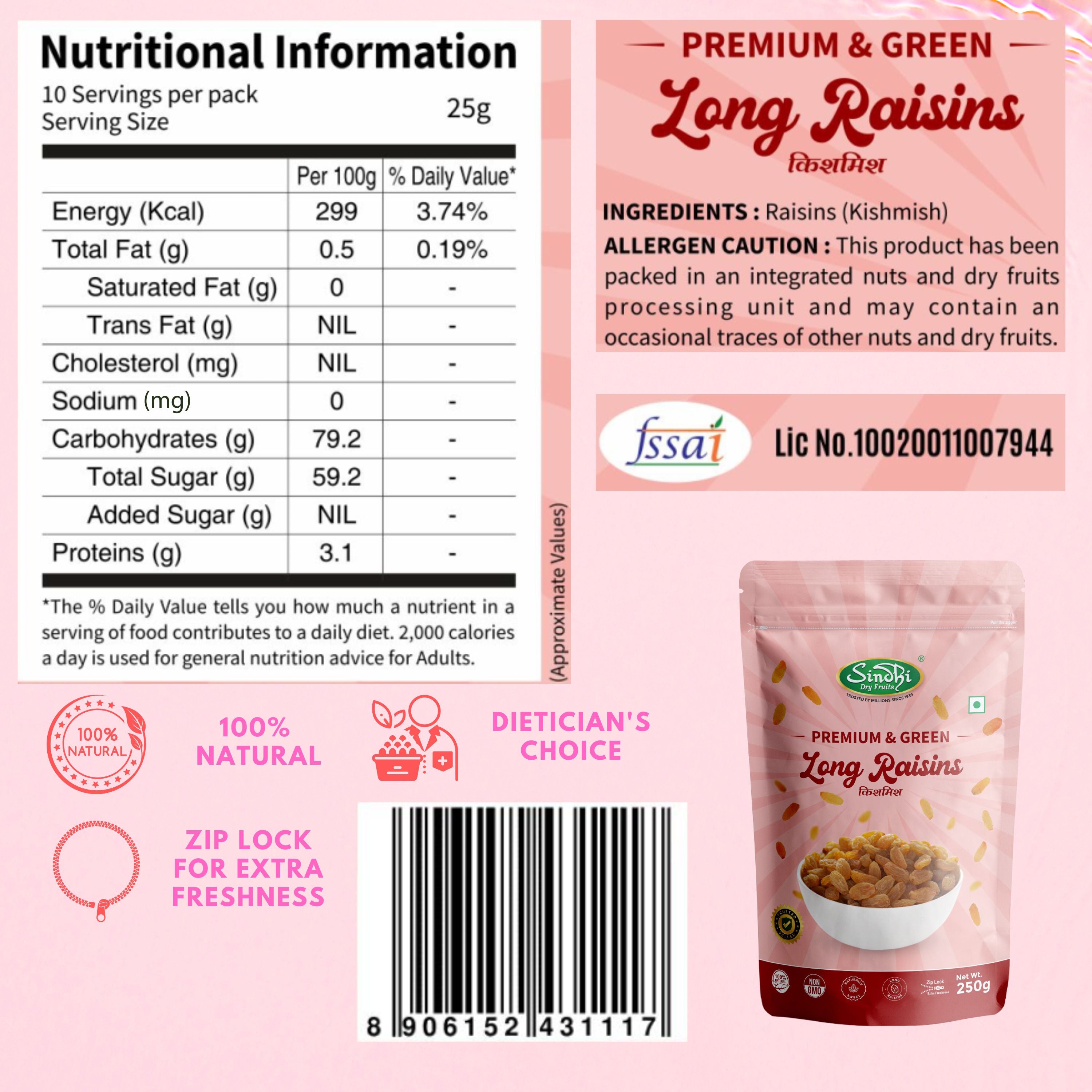 Quick Protein Mix, Roasted Almonds and Roasted Cashews and Kishmish Indian 250g Each, On-the-Go Post-Workout Fuel, 750g, Pack of 3