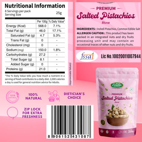 Salted Nuts Snack, Roasted Kaju 250g, Roasted Almond 250g and Salted Pista 200g, Light Health Boost for Office Snacking, 700g, Pack of 3