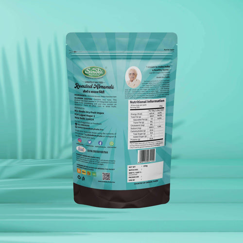 Premium Roasted Almonds 250g – crispy lightly salted badam, freshly roasted