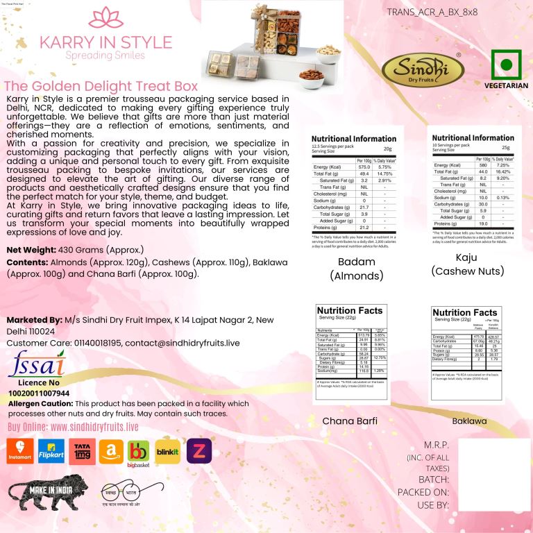 The Golden Delight Treat Box, 430g Net Contents