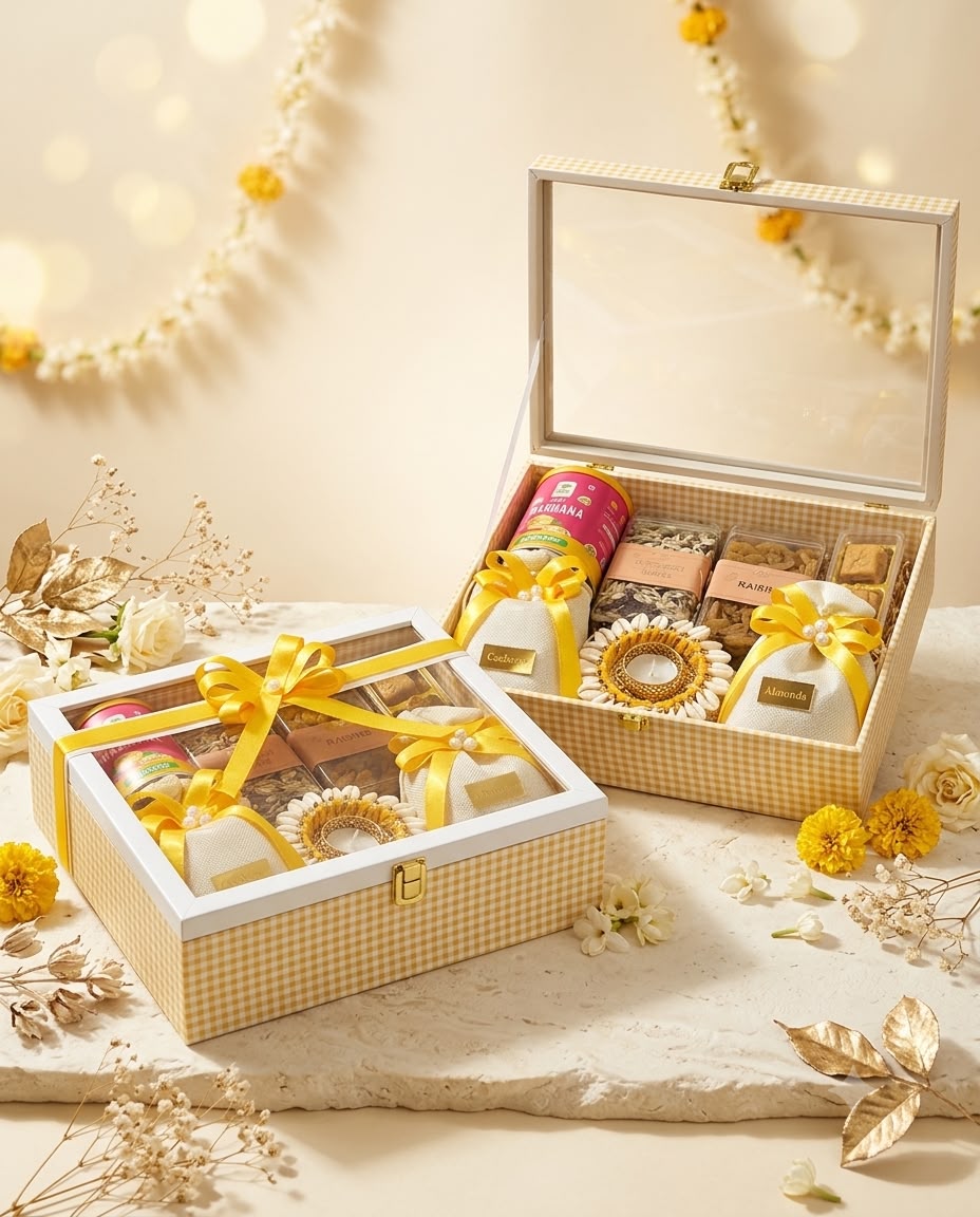 Yellow Check Window Box
