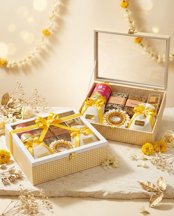 Yellow Check Window Box