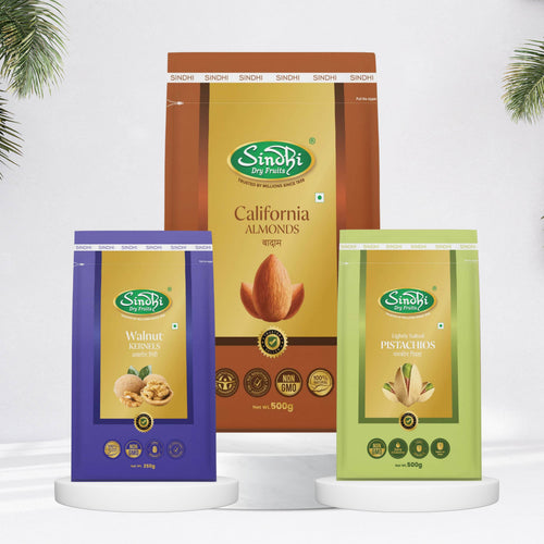 Almonds, pista & akhrot giri protein pack, premium dry fruits detail