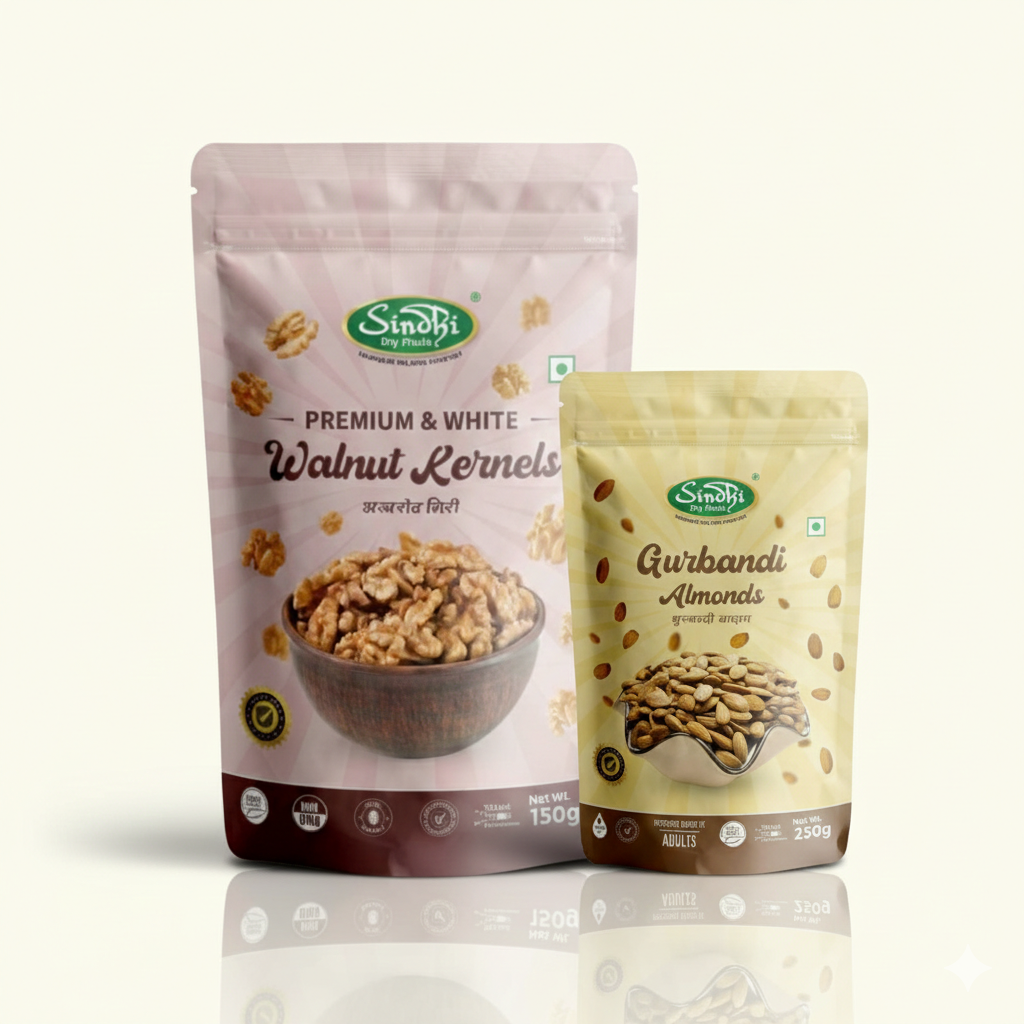 Protein Power Combo, Gulbandi Almnds and Akhrot Giri 150g, Brain Health and Stamina Trio, 400g, Pack of 2