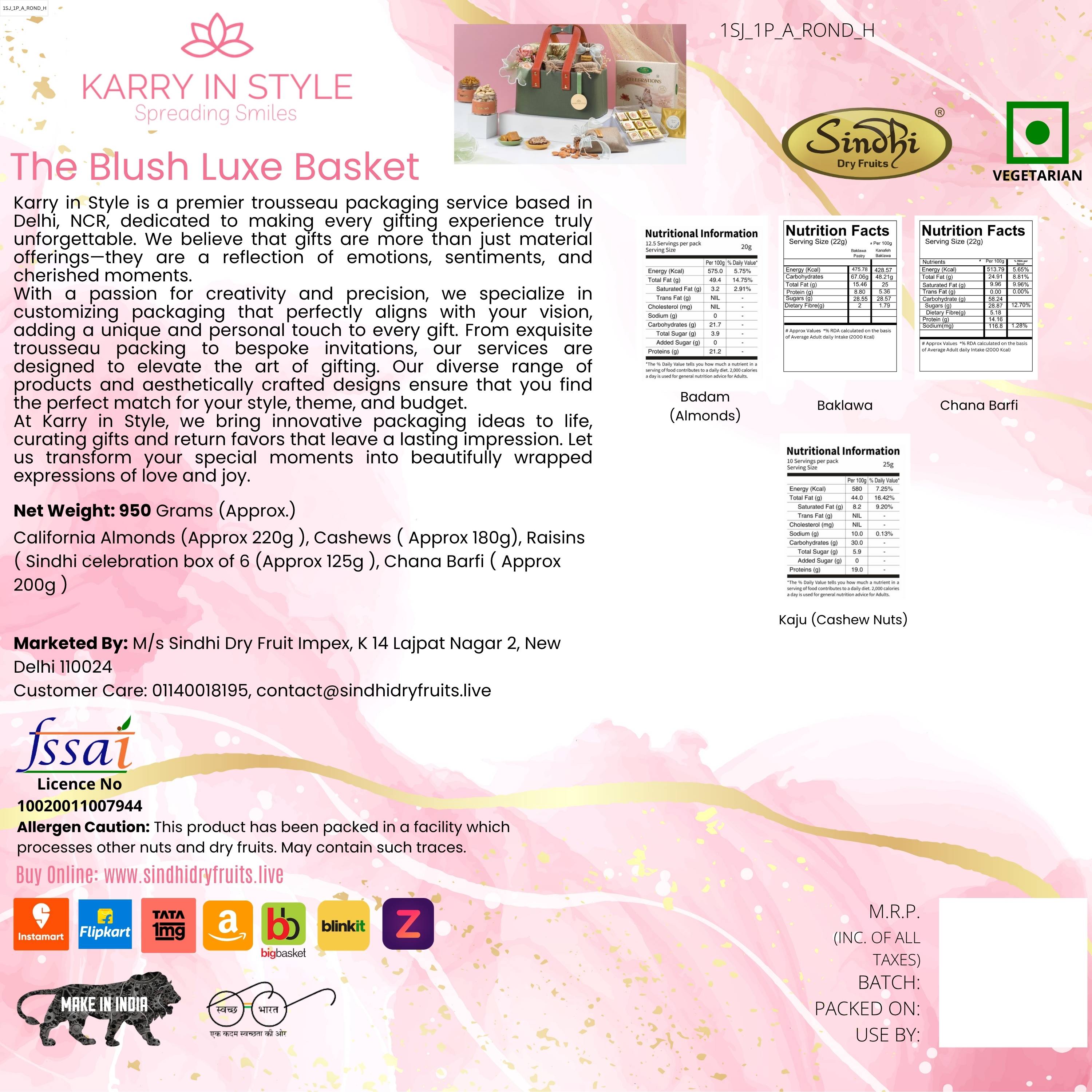The Blush Luxe Basket, 950g net contents