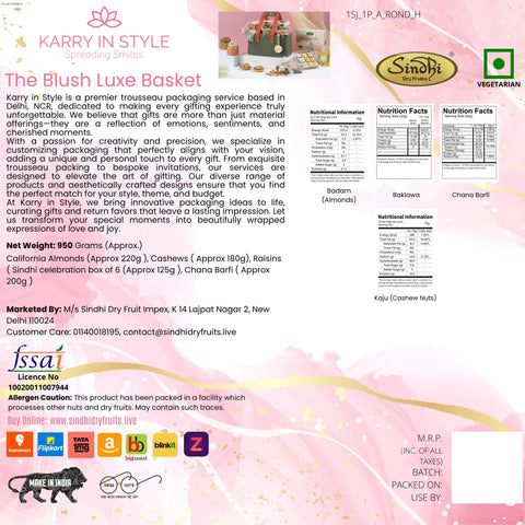 The Blush Luxe Basket, 950g net contents