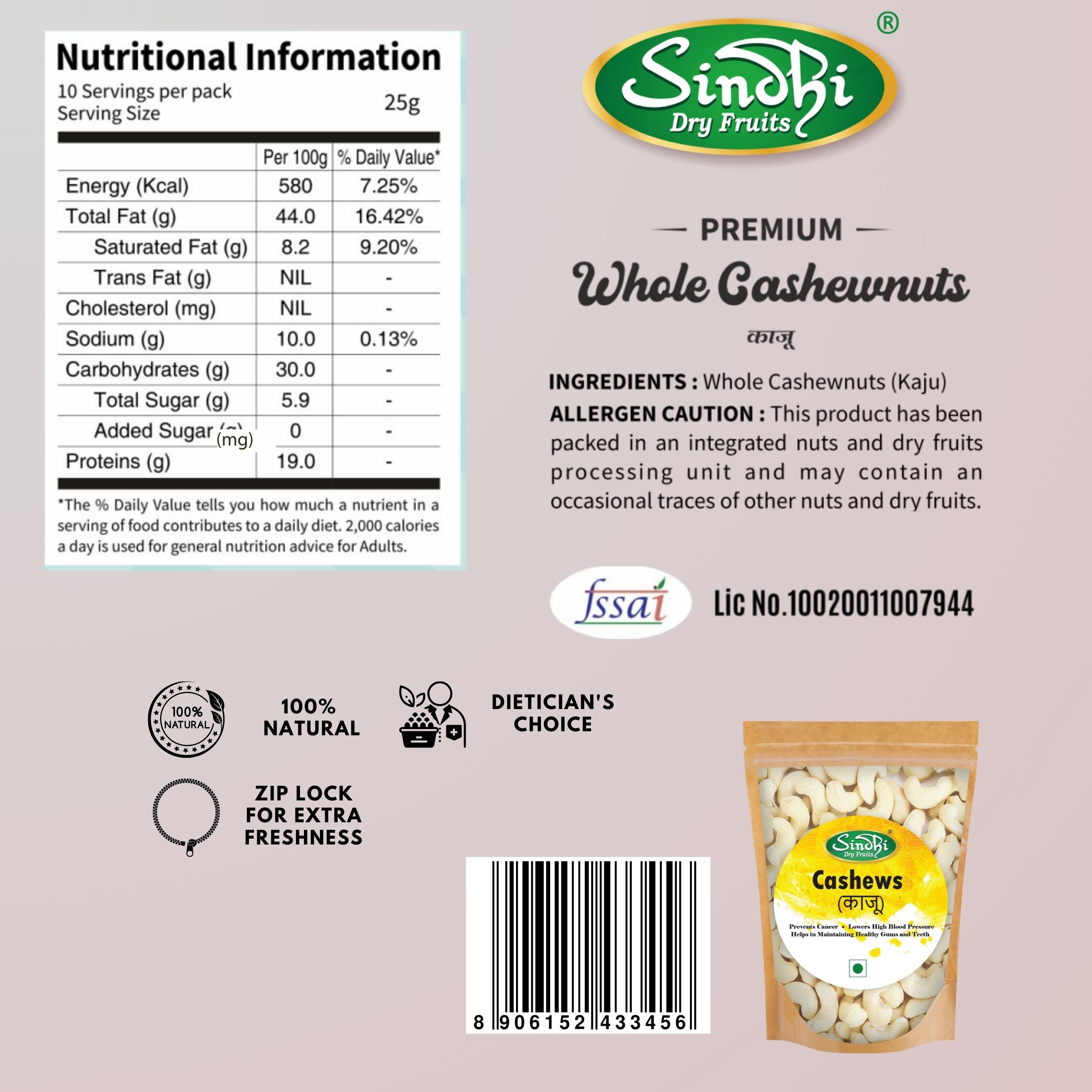 Cashew Nuts, Premium Pack