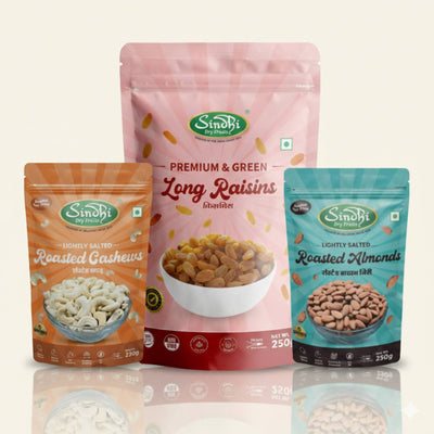 Quick Protein Mix, Roasted Almonds and Roasted Cashews and Kishmish Indian 250g Each, On-the-Go Post-Workout Fuel, 750g, Pack of 3