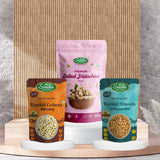 Sindhi Dry Fruits Salted Nut Snack, Roasted Kaju 80g, Roasted Almond 80g and Salted Pista 200g, Light Health Boost for Office Snacking, 360g, Pack of 3
