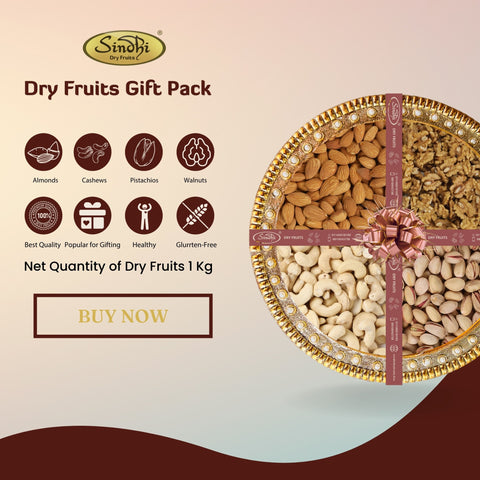 Delicious Dry Fruits Gift Box - Cashews, Almonds, Pistachios, and White Walnuts