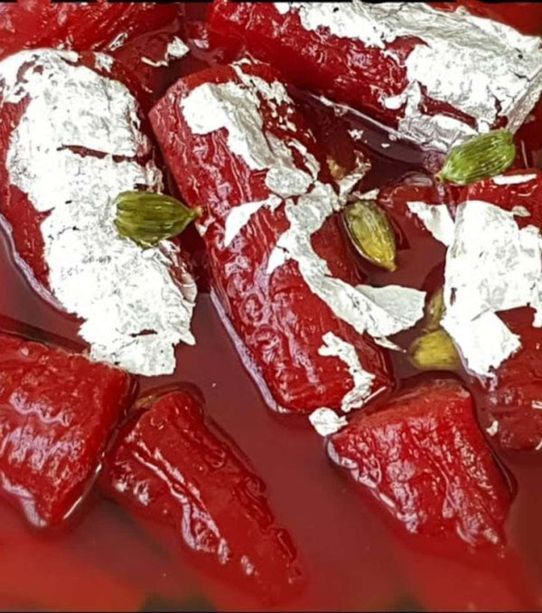 Gandhi's Gajar Muraba With Varq, 900g Jar - Sindhi Dry Fruits