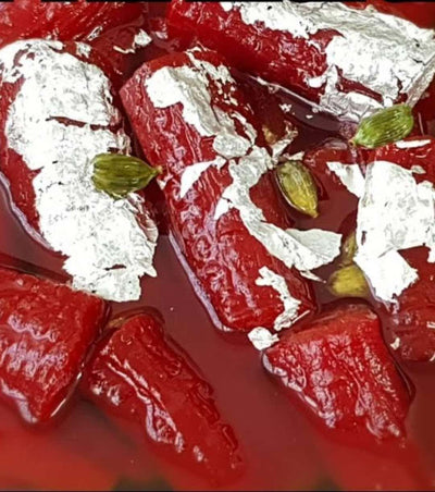 Gandhi's Gajar Muraba With Varq, 900g Jar - Sindhi Dry Fruits