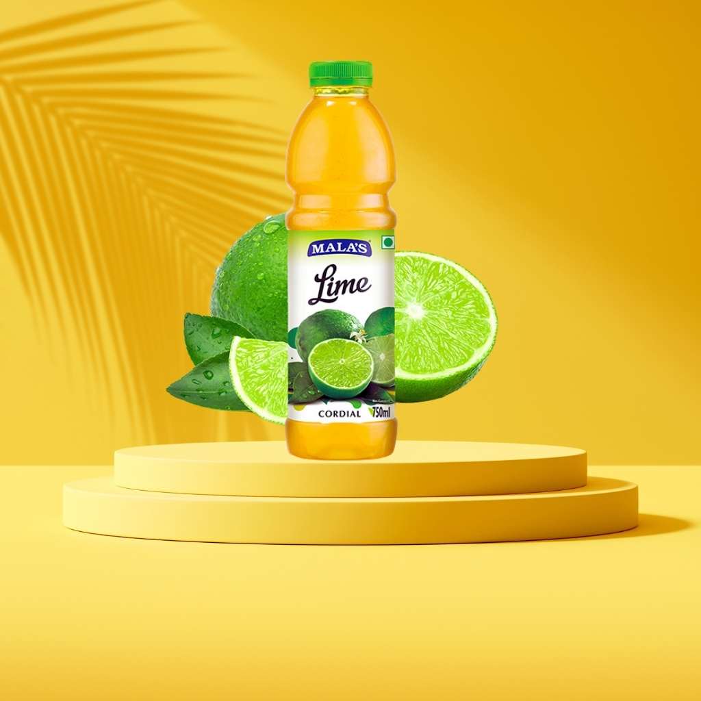 Mala's Lime Cordial Bottle Refreshing Lime Flavor Premium Quality Cordial Natural Ingredients Drink Easy to Mix Perfect Summer Drink